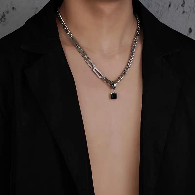 ネックレス メンズ レディース 十字架 ジルコニア ステンレス ペンダント チタン鋼 クール ロック パンク スタイル 男女兼用 ペア アクセサリー
