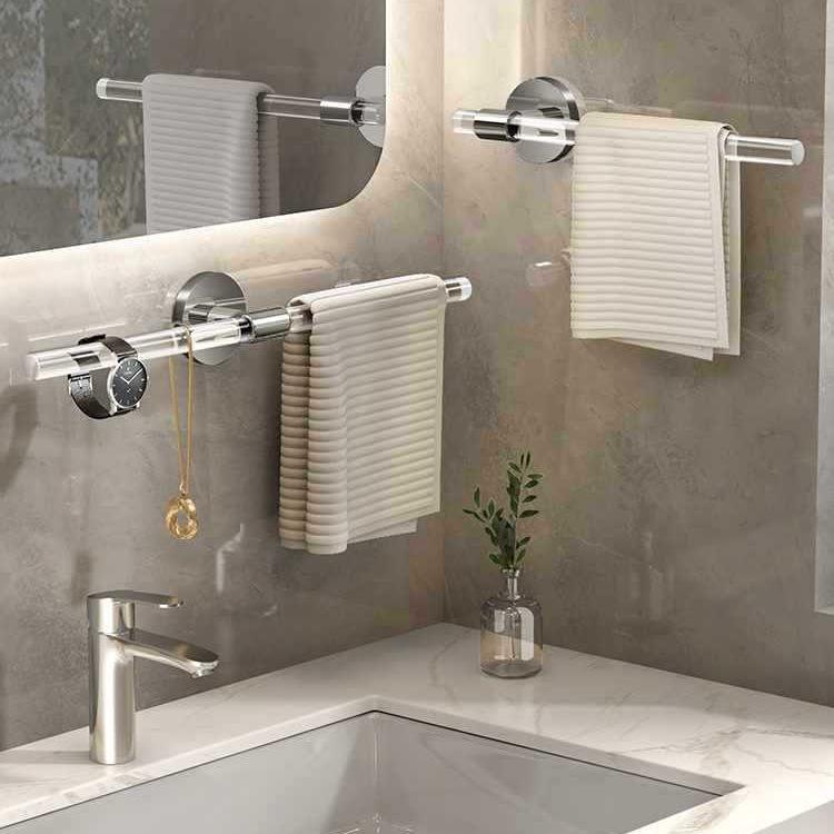 タオルラック 浴室用 [軽量] アクリル製 壁掛け式 洗面所 収納棚 合金ベース