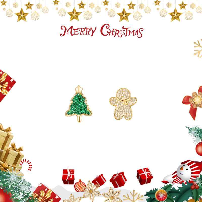 ピアス レディース クリスマス ジンジャーブレッドマン シルバー925 非対称 花 雪の結晶 トナカイ スタ..