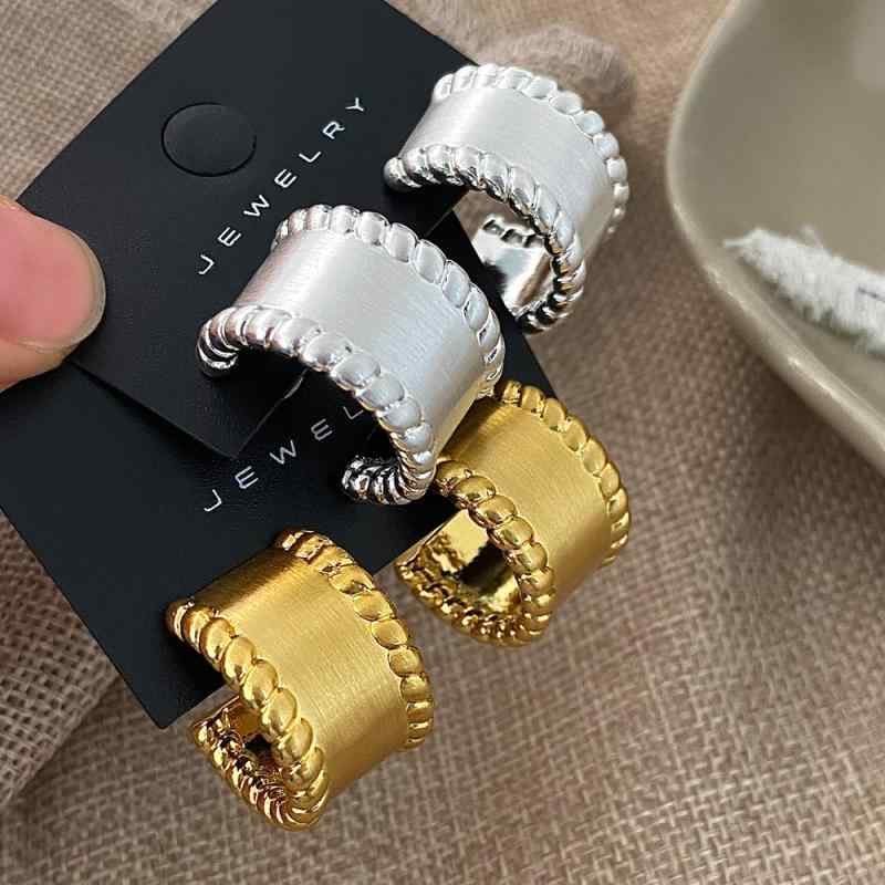 ピアス 男女兼用 U形 925銀針 電気メッキ加工 イヤリング ゴールドカラー シルバーカラー 冷淡風 個性派