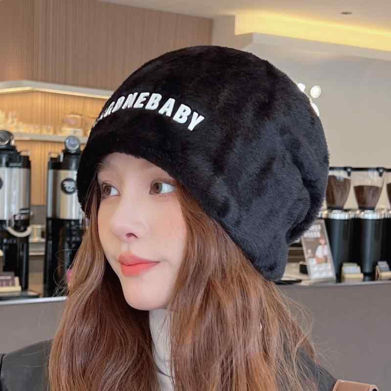 Knit Hat - ニット帽 レディース 秋冬 大頭 小顔効果 厚手 あったか ゆったり ビーニー メンズ ケーブル ニット 伸縮性 防寒 保温 カワイイ ブラック オフホワイト ベージュ