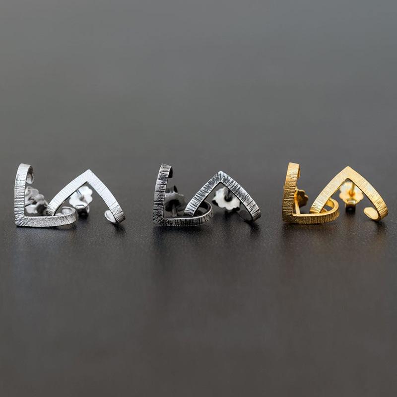 ピアス レディース シルバー925 幾何学模様 トライアングル フープピアス イヤリング エレガント クール