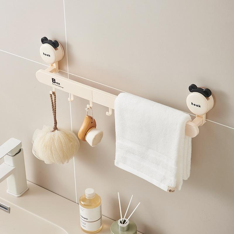 壁掛け式 スリッパホルダー タオルハンガー 浴室 洗面所 収納ラック ABS 吸盤 壁掛け