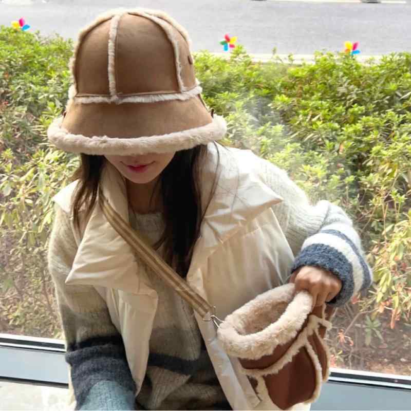 帽子 レディース 秋冬 バケットハット あったか モコモコ 大判 56cm 57cm 58cm