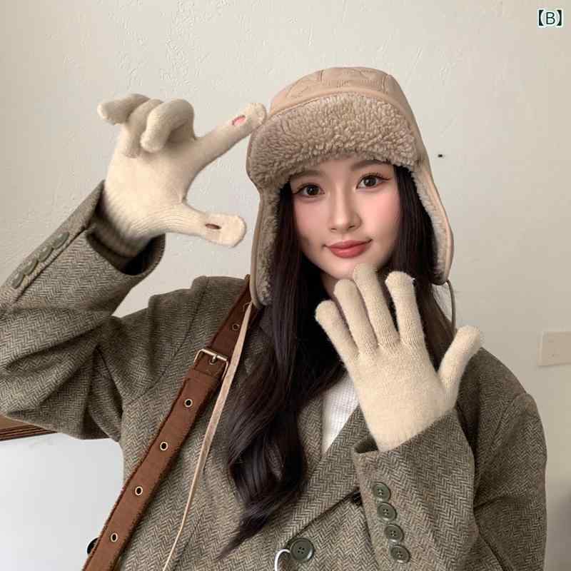 帽子 レディース 秋冬 雷锋帽 防寒 保温 护耳 毛绒 あったか かわいい ミリタリー ベージュ カーキ ブラック ピンク系 アウトドア スキー スノボ