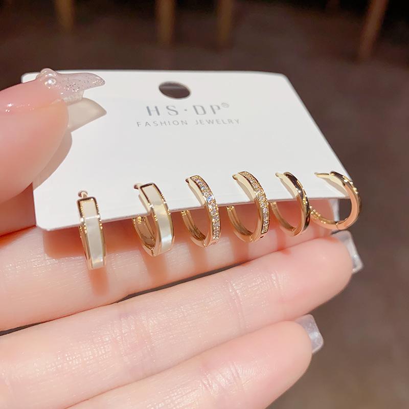 イヤリング レディース 貝殻 ジルコニア ゴールド シルバー 小ぶり フープ 幾何学 通勤 エレガント