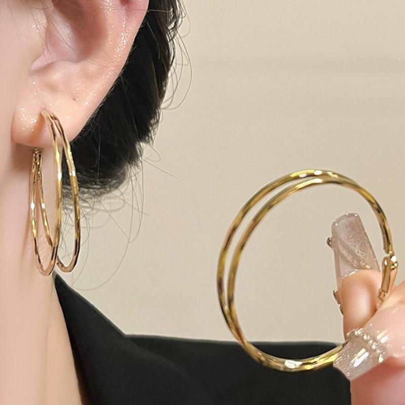 ピアス レディース シルバー925 大ぶり フープピアス ゴールド 幾何学模様 サークル 金属アレルギー対応 電気メッキ加工 高見え アクセサリー ジュエリー パーティー プレゼント