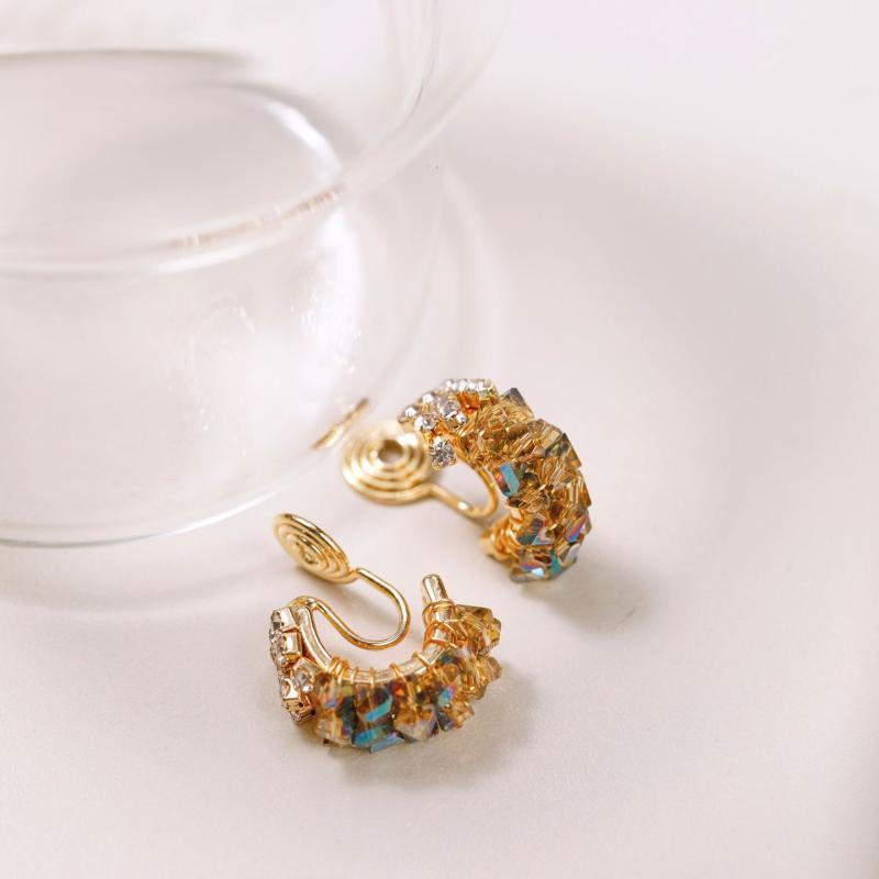 イヤリング レディース 美容 合金 幾何学模様 電気メッキ加工 ラッキーアイテム アクセント ゴールド