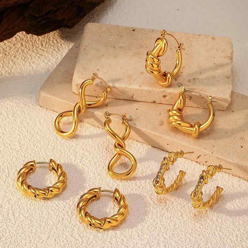 Rubellite - イヤリング レディース 18K 金 ステンレス U字 電気メッキ 個性 ギフト