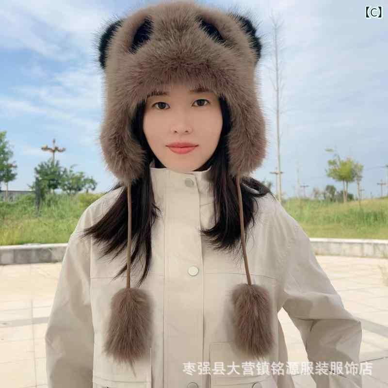 帽子 レディース 冬 小熊 かわいい ぬいぐるみ あったか イヤーマフ 防寒 防風 自転車 秋冬 普段使い アウトドア おしゃれ ファッション 通勤 高顶 shadowtail-10753022 シャドーテール サンプル画像3