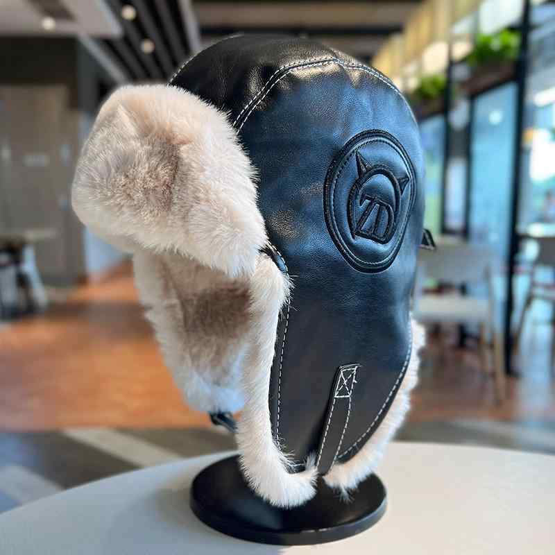 帽子 レディース 秋冬 PUレザー もこもこ あったか 防寒 スキー スノボ 登山 アウトドア 自転車 バイク 耳当て付き 防風 防寒 飛行帽 パイロットキャップ