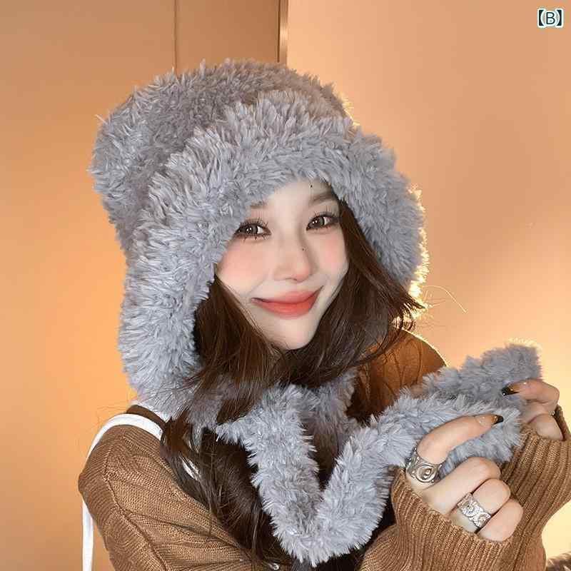 帽子 レディース 秋冬 ニット帽 耳当て付き 熊 あったか かわいい 小顔効果 防寒 ...