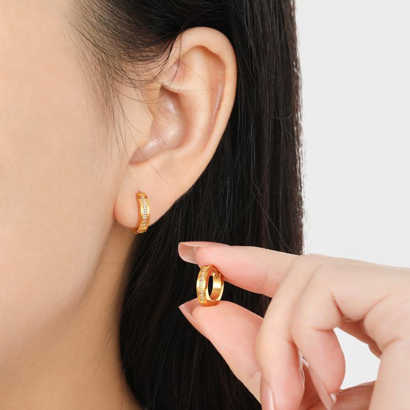 ピアス レディース チタン鋼 幾何学模様 電気メッキ加工 高見え ラウンド ファッション OL スタイル 通勤 デート パーティー エレガント アクセサリー スチールカラー ローズゴールド ゴールド(4.0)