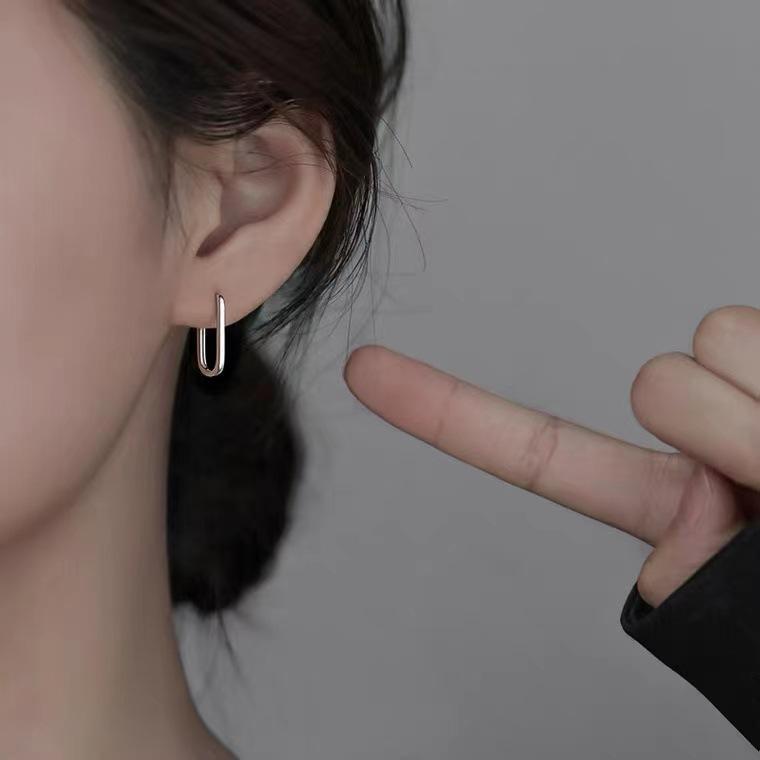 Lime - ピアス レディース s925 純銀製 シルバー ゴールド 楕円 フープピアス 小さめ シンプル 韓国風 ファッション アクセサリー ジュエリー ギフト プレゼント