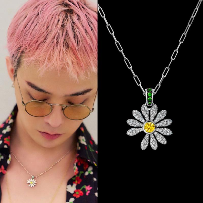 ネックレス メンズ レディース シルバー 銀色 ジルコニア 小さなヒナギク モチーフ ファッション トレ..