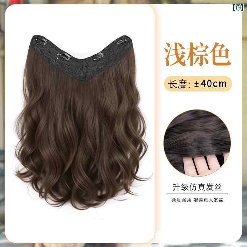 ヘアピース レディース 部分ウィッグ 40cm 50cm 60cm ストレート カール 自然 黒髪 茶髪 エクステ ワンタッチ 取り付け 簡単 イメチェン ボリュームアップ 3