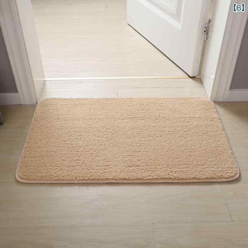 玄関マット バスマット ポリエステル 繊維 吸水 速乾 無地 シンプル モダン 浴室 寝室 リビング キッチンcustomize可能 コーヒー色 驼色 銀灰色 玫红色 草绿色 深棕色 深咖色 酒红色 紫色 深灰色 米白色 灰紫色 深粉色