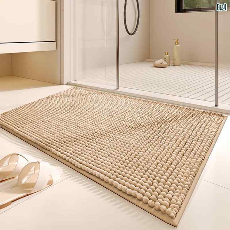 玄関マット バスマット トイレマット 浴室足ふきマット Chenille シェニール 吸水 速乾 滑り止め 無地 ブラウン キャメル ネイビー グレー 40×60cm 50×80cm 60×90cm