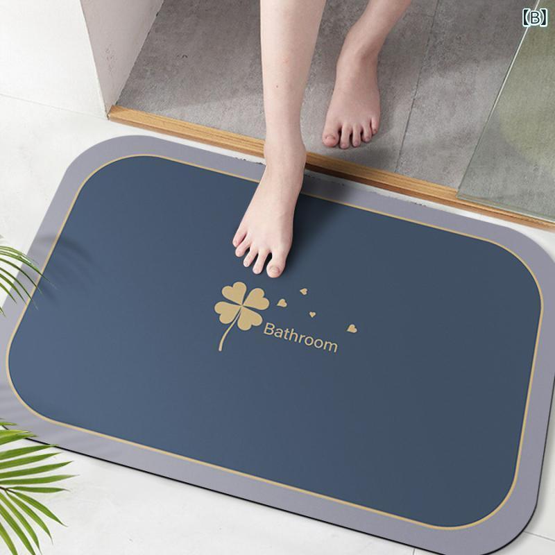 マット 珪藻土マット 浴室足ふきマット 防滑 吸水 速乾 耐摩耗 バスマット 幾何学模様 花柄 ダークブルー アイスブルー アプリコット 川海グレー 湖水ブルー ブラウン ブラック 深谷グレー
