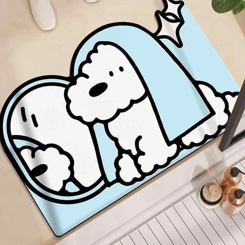 バスマット かわいい アニマル 吸水 速乾 浴室 足ふきマット ポリエステル 滑り止め付き お風呂 キッチン