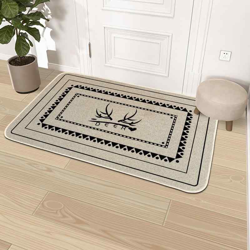 玄関マット 亜麻 バスマット 浴室マット キッチンマット 吸水 速乾 滑り止め付き おしゃれ かわいい 北..