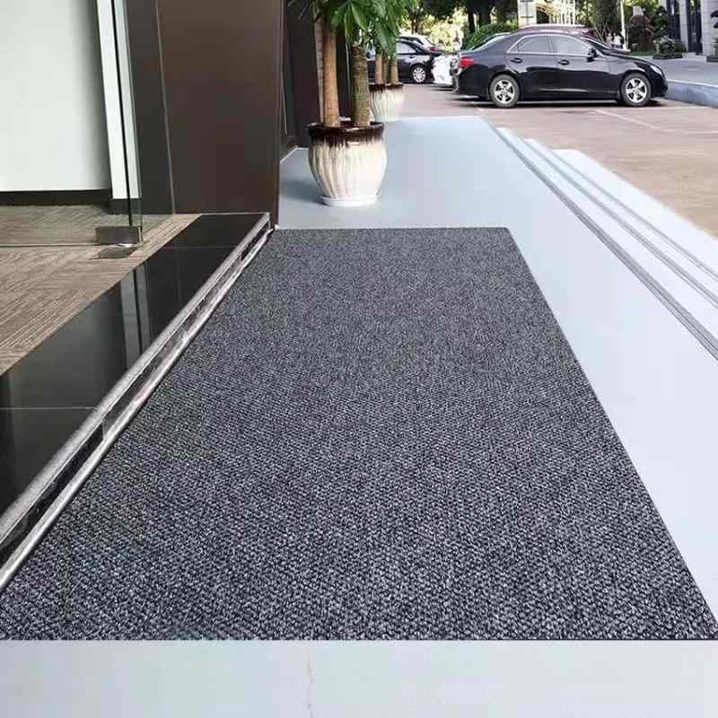 玄関マット 会社 オフィス ショップ ロゴ パイナップル柄 ストライプ 無地 幾何学模様 抽象画 ポリエステル製 水洗い可能 深灰色 暗紅色 灰白色 コーヒー色 業務用