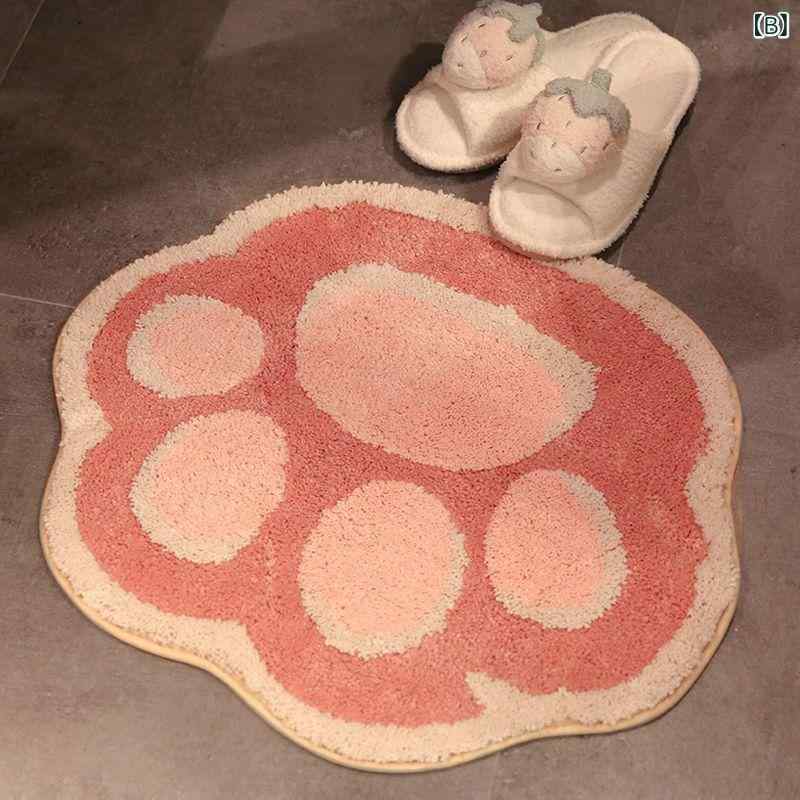 マット 猫爪 玄関マット バスマット ポリエステル 吸水性 柔らかい かわいい 滑り止め付き 洗える 40x60cm 50x80cm 60x90cm 80x120cm ブラック ピンク イエロー