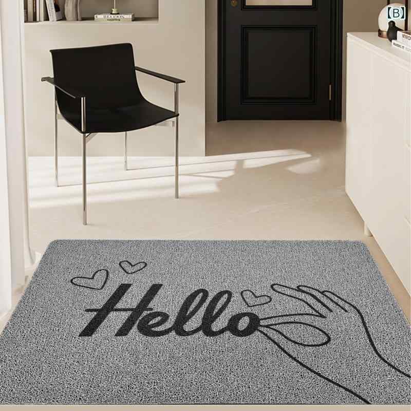 玄関マット バスマット PVC 玄関 屋内 ドアマット 浴室 滑り止め 無地 長方形 40x60cm 45x75cm 60x90cm ブラック グレー 3