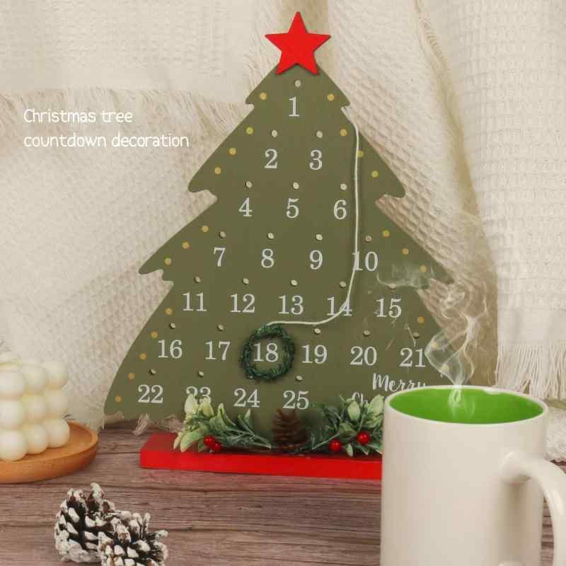 クリスマスツリー ホームデコレーション 木製オーナメント カウントダウン 美式 クリスマス 飾り