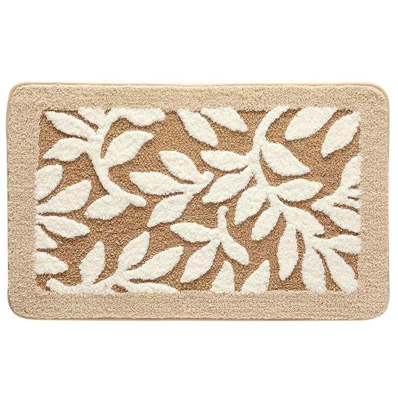 玄関マット バスマット 高吸水性 滑り止め付き フロッキー加工 浴室 寝室 リビング 高低パイル モダン ..