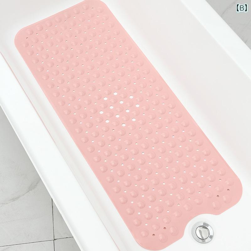 バスマット PVC 浴室マット 滑り止め 吸盤付き 浴槽マット ロング お風呂マット グレー ピンク グリーン ブルー ホワイト