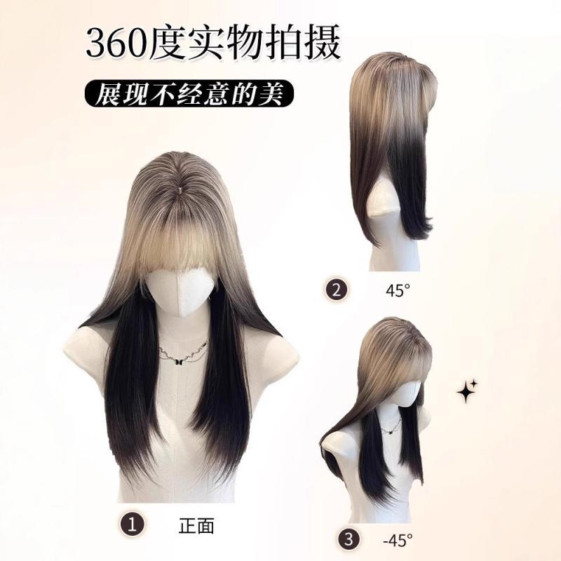 ヘアピース レディース 高品質 薄型 通気性 60cm ストレート トップカバー 部分ウィッグ 女性用 かつら..