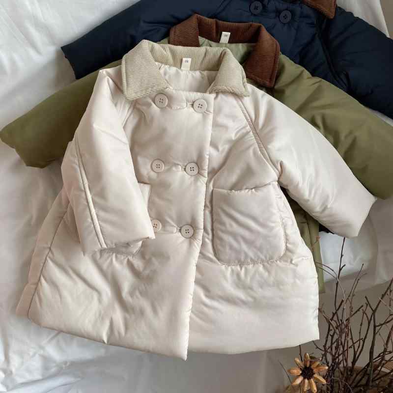 Parka - 子供服 コート 男女児 兼用 襟付き 中綿 コート アウター 防寒 厚手 ミリタリー カジュアル