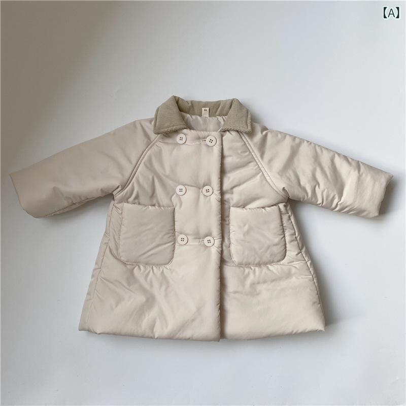 子供服 コート 男女児 兼用 襟付き 中綿 コート アウター 防寒 厚手 ミリタリー カ...