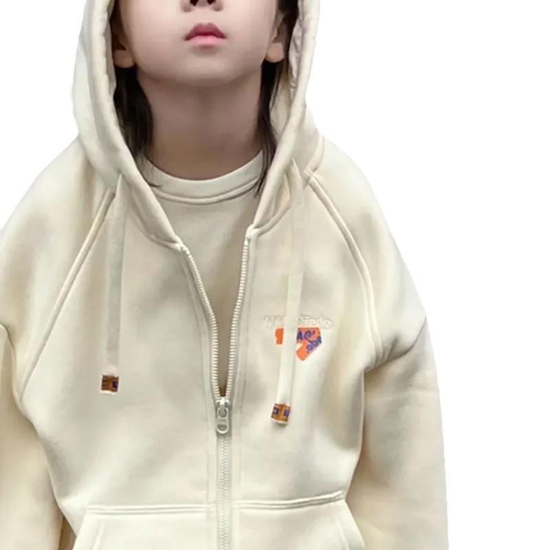 子供服 ジャケット キッズ 男女兼用 裏起毛 パーカー 秋冬 トップス アウター 綿 Vネック 100 110 120 130 140 150 160 170cm