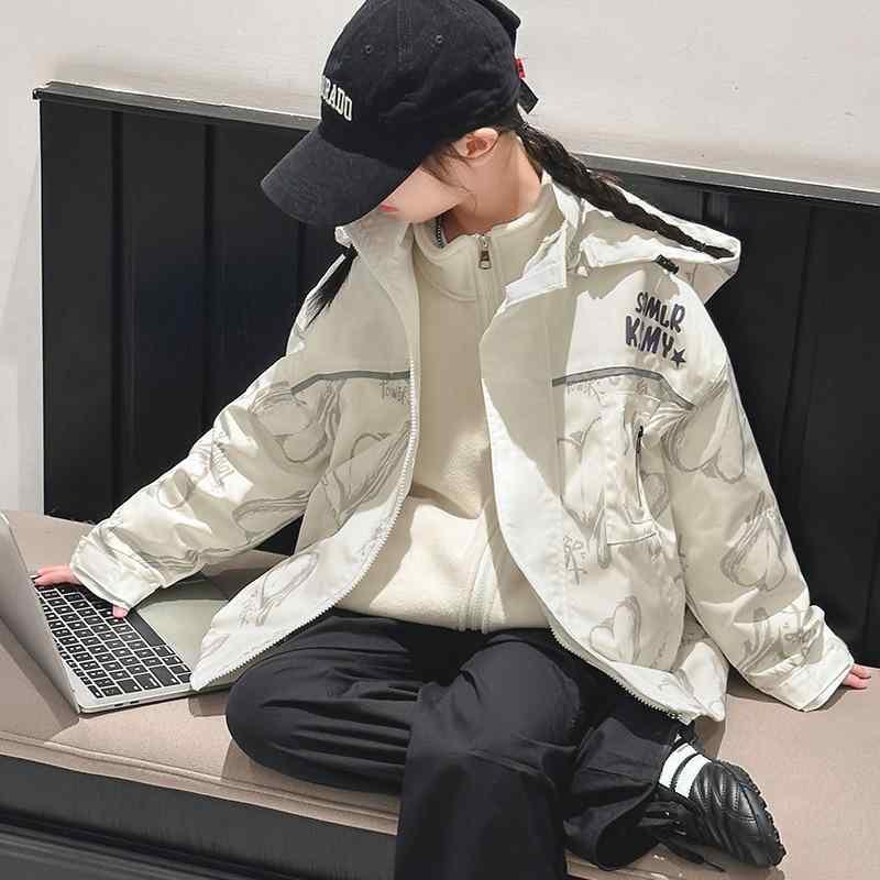 子供用アウター 女の子 中綿入りジャケット 取り外し可能 秋冬 防寒 普段使い アウトドア