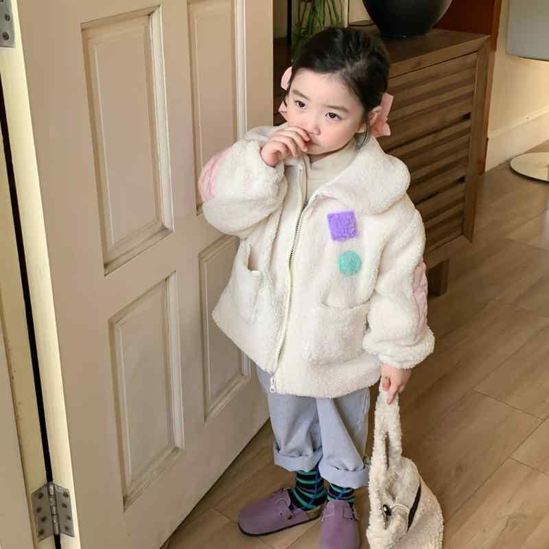 子供服 アウター 女の子 秋冬 ボア 切り替え 配色 厚手 ジップアップ トップス 90cm 100cm 110cm 120cm..