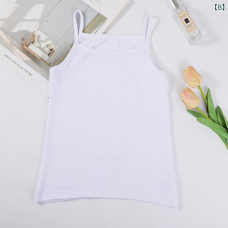 子供服 ベスト 女の子 夏用 ノースリーブ モダール タンクトップ ガールズ ベビー 無地 トップス インナー かわいい カジュアル ブラック ホワイト ピンク グレー パープル ブルー 110 130 150 170