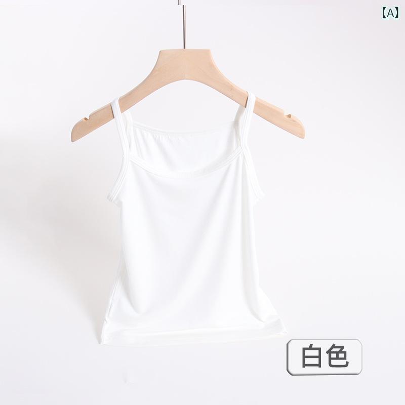 キッズ タンクトップ 女の子 モダール インナー トップス 無地 子供 ノースリーブ ...