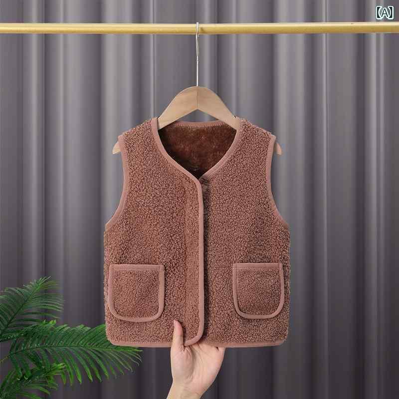 ベビー キッズ ボア ベスト 厚手 フリース ベスト ベビー服 子供服 男の子 女の子 ...