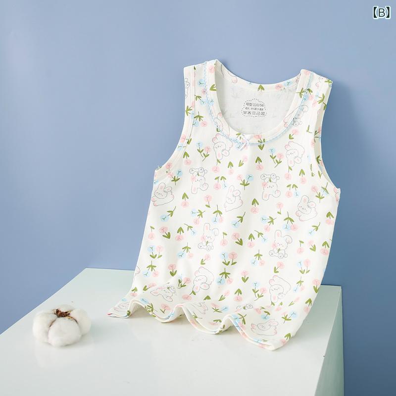 子供用タンクトップ 男女兼用 春夏秋冬 綿100% かわいいプリント柄 インナーシャツ キッズ ベビー 幼児 白地 バナナ ウサギ 恐竜 サクランボ 花柄 車 ハート 虹 ピンク イチゴ 桃 グレー ワニ 象 ショベルカー ブルー スワン 貝殻