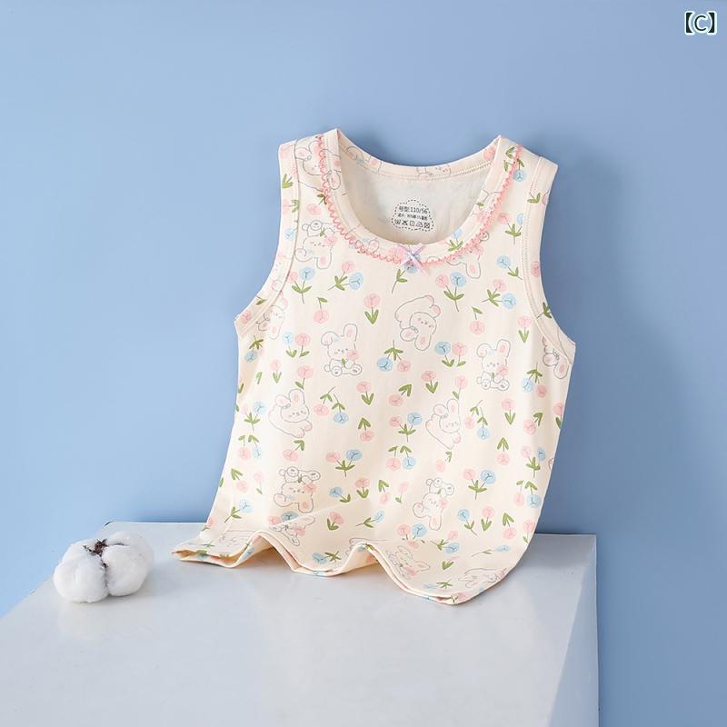 子供服 タンクトップ 女の子 ベビー ノースリーブシャツ 純綿 インナーシャツ かわいい キャミソール キッズ 肌着 男の子 トップス 薄手 接触冷感 吸湿性 通気性 柔らかい 快適