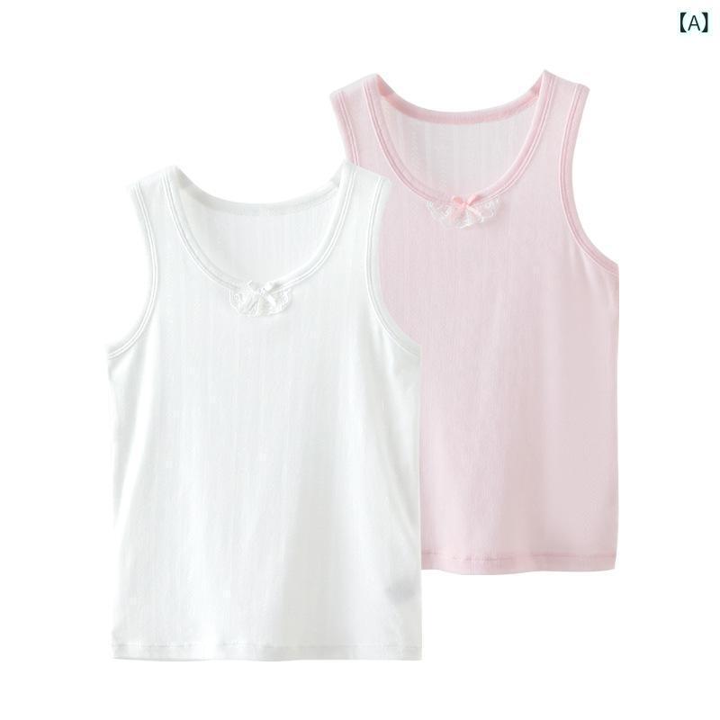 子供服 タンクトップ 2枚セット 夏用 再生繊維 メッシュ ノースリーブ インナー ベビー 女の子 8歳以上 接触冷感 涼しい 薄手 通気性 普段使い かわいい