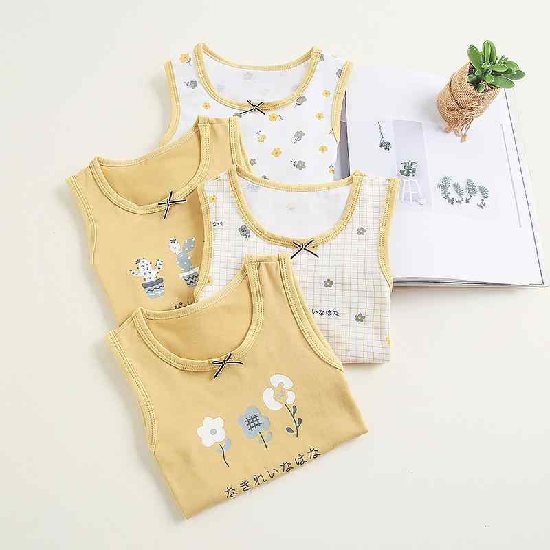 子供服 ベスト 女の子 ベビー キッズ ノースリーブ トップス 春夏 綿100% 花柄 かわいい 普段着 部屋着