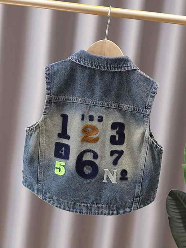 子供服 ベスト 男の子 デニム 春秋 カジュアル デニムベスト アウター ボーイズ ベビー おしゃれ 90 100 110 120 130 140 150 160