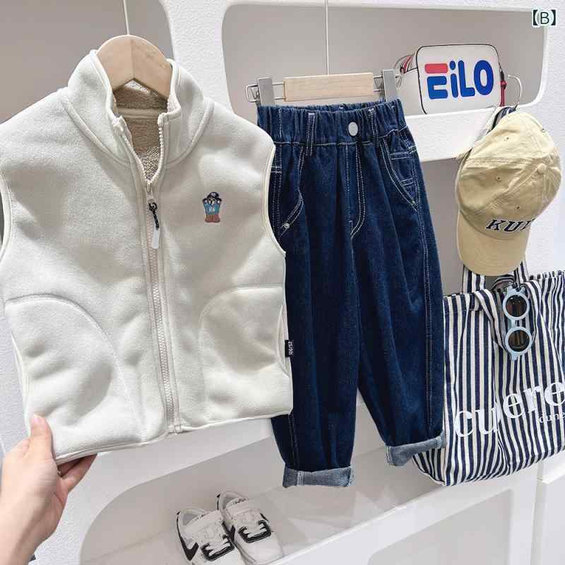 子供服 ベスト 男の子 中綿入りベスト アウター フリースベスト チョッキ 前開き ...