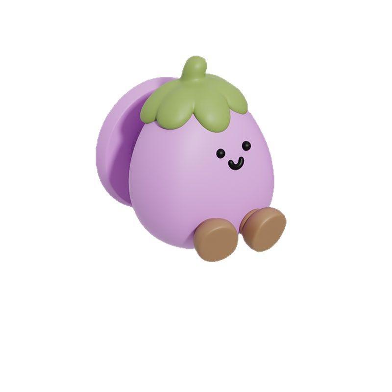 歯ブラシスタンド 壁掛け かわいい ナス型 歯ブラシホルダー 歯ブラシ立て 洗面所 収納