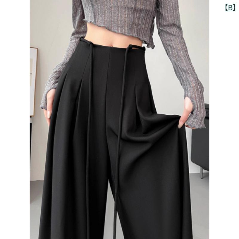 パンツ レディース グレー系 スラックス 春秋物 ワイドレッグパンツ ゆったり ハイウエスト ストレート 落ち感 ポリエステル素材 カジュアル きれいめ オフィスカジュアル 3