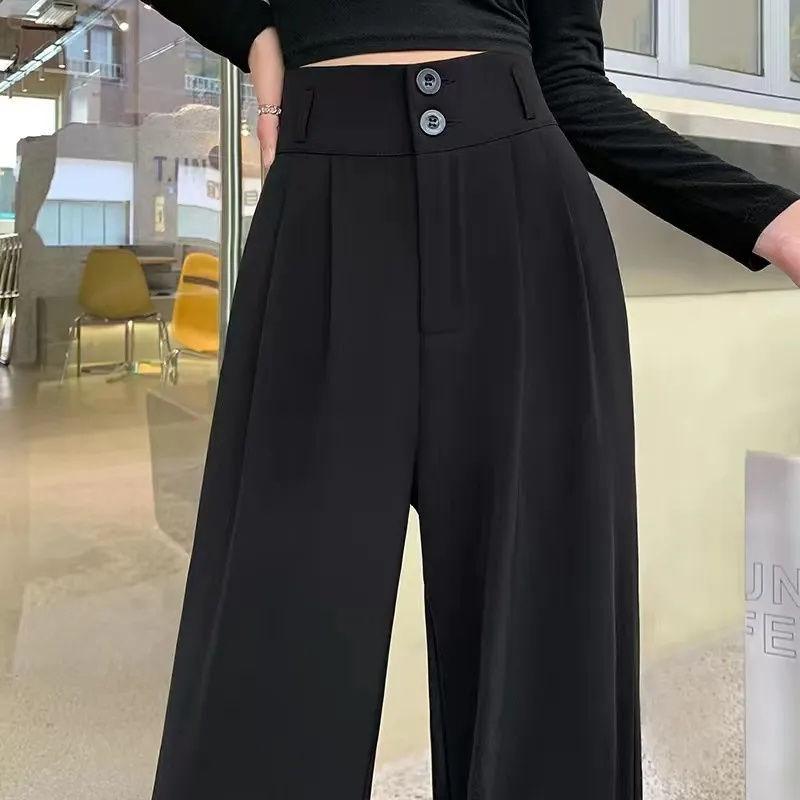 パンツ レディース 春夏 高身長 ワイドパンツ ゆったり 梨体型 カバー 大きいサイズ 高見え ドレープ感 ブラック 美脚 ポリエステル混紡 文芸風 レトロ お洒落