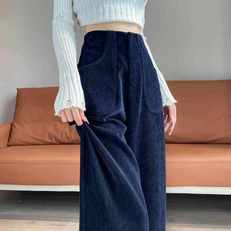 パンツ レディース コーデュロイ 高見え ワイドレッグパンツ 裏起毛 シェニール ベロア スーツパンツ ハイウエスト スタイルアップ カ..
